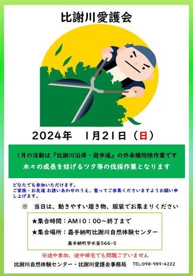 1月の比謝川愛護会活動